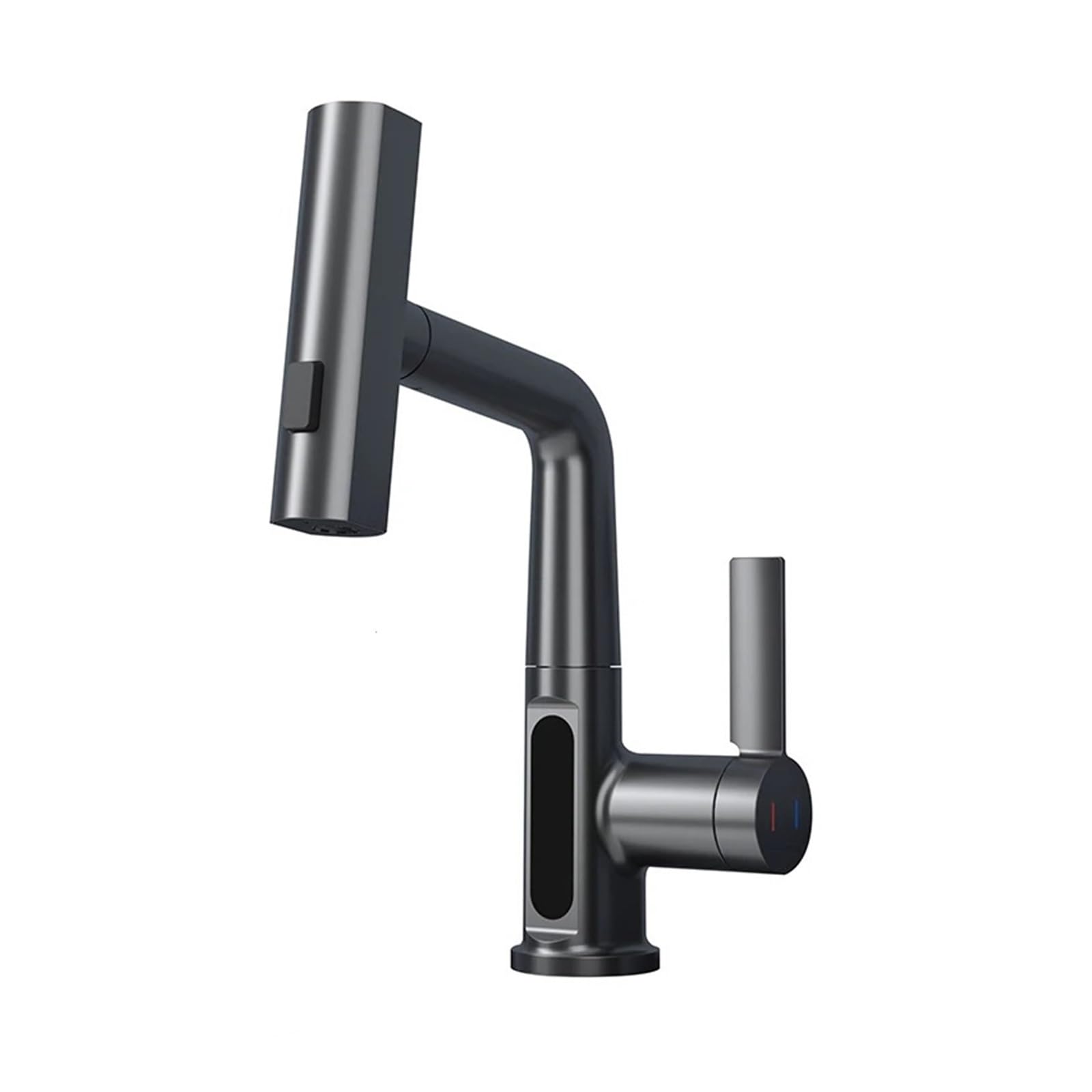 DFGHNBVC With Pull Down Sprayer And Hose, Brass Kitchen Faucet, Splash Proof Kitchen Sink Swivel Waterfall Faucet Compatible With Washing Vegetables And Fruits. Mixer Tap Faucet,Grey