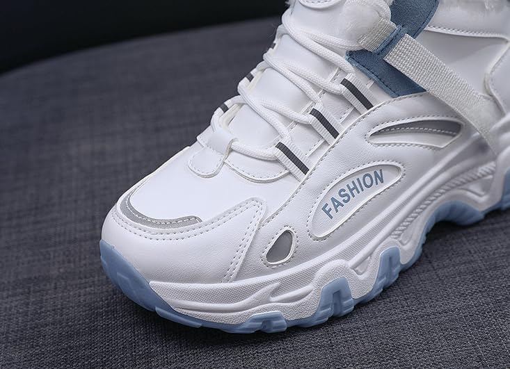 Women's Casual High Top Shoes, Winter Plush Lined Warm Shoes, Thick Soled Lace-up Sports Shoes