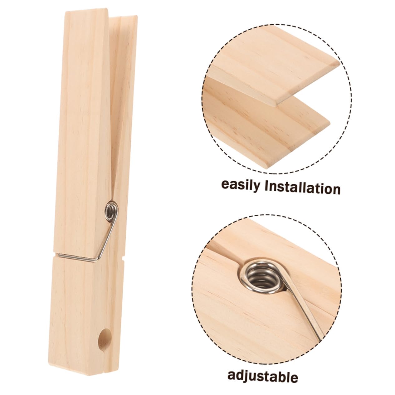 Ciieeo 2pezzi Molletta in Legno Per Asciugamani Mollette Giganti in Legno Per Vestiti Grandi Mollette Per Bucato Resistente e Duraturo