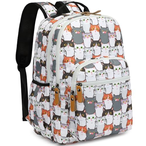 Leaper Cute Cat Printing Laptop Backpack Water-resistant College Backpack Bookbags Travel Bag Casual Bag Satchel Gary