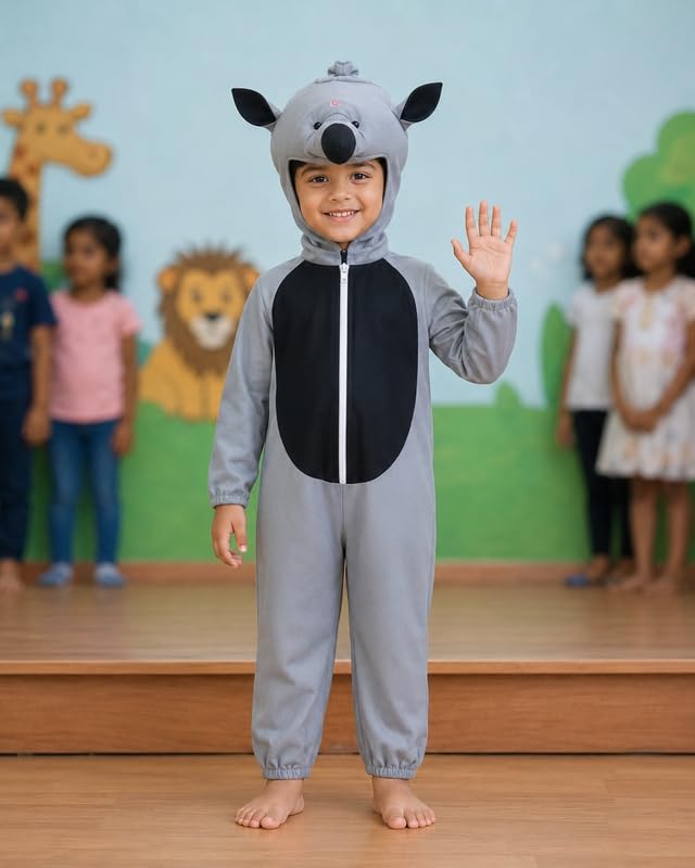 Image of Animal Costume for Kids | Plush Fancy Dress Costume for Boys & Girls |School Fancy Dress, Annual Day, Jungle Theme, Role Play, Halloween & Birthday Party