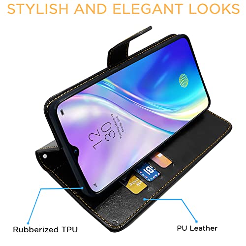 Pikkme Realme XT/X2 Flip Cover Black Black & Brown - Image 6