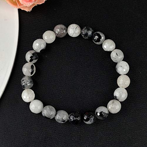 Image of Reiki Crystal Products Natural Crystal Stone 8 mm Faceted Diamond Cut Beads Bracelet for Men & Women | Reiki Charged Gemstone Bracelet | Multiple Stone Variants Available