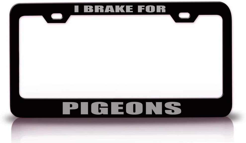 I Brake for Pigeons Animals Metal Car SUV Truck License Plate Frame Bl f93