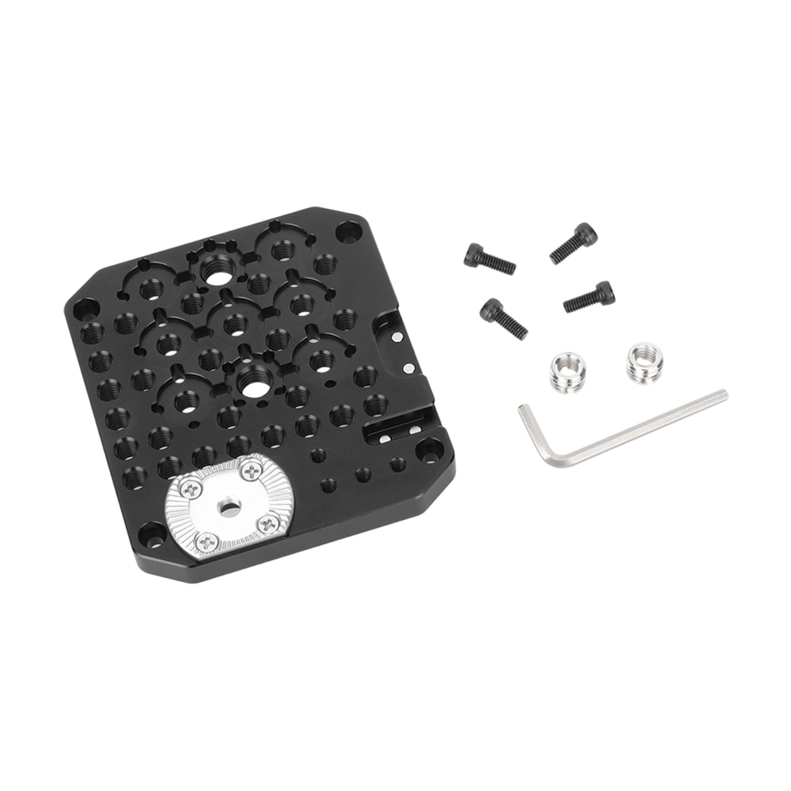 Lightweight Aluminum Alloy Quick Release Multi Hole Side Plate with 1/4 and 3/8 Inch Mounting Option Design Multiple Hole Base Board