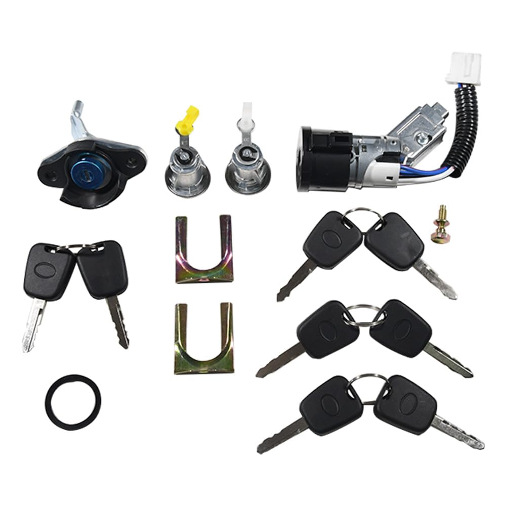 Ensemble de clés de serrure de contact et de serrure de porte Compatible avec Citroën C1, Peugeot 107, Toyota Aygo N0501412 9170.Y8