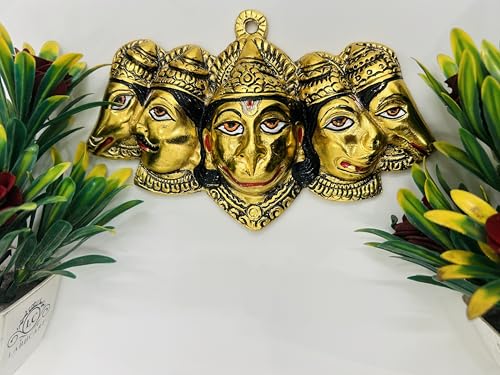 Image of LABHCART Panchmukhi Hanuman Ji Murti for Door Entrance Statue Wall Hanging Showpiece