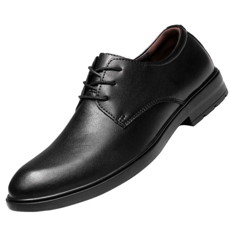 Mens Black Oxfords Lace-up Walking Office Loafers Work Flats Casual Retro Wedding Work Shoes