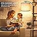 ROTTOGOON Floor Lamp for Living Room with 3 Color Temperatures LED Bulb, Standing Lamp Tall Industrial Floor Lamp Reading for Bedroom, Office (9W LED Bulb, Beige Lampshade Included) -Black