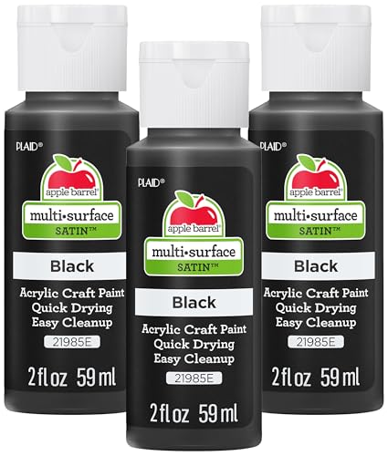 Image of Apple Barrel Acrylic Paint, Black (Pack of 9) 2 oz, 21985EA- (Pack of 9)