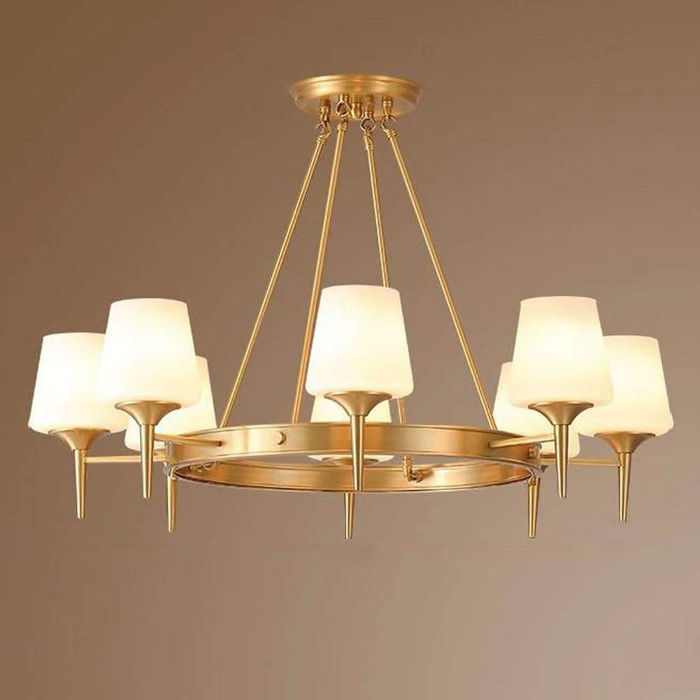Lustre rétro en laiton pour décoration de maison de campagne