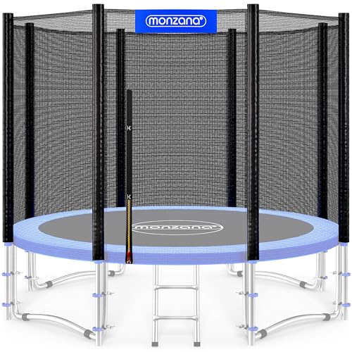 MONZANA® Filet Trampoline Sécurité Ø305cm 8 Barres Résistant UV Filet de Protection Filet extérieur résistant
