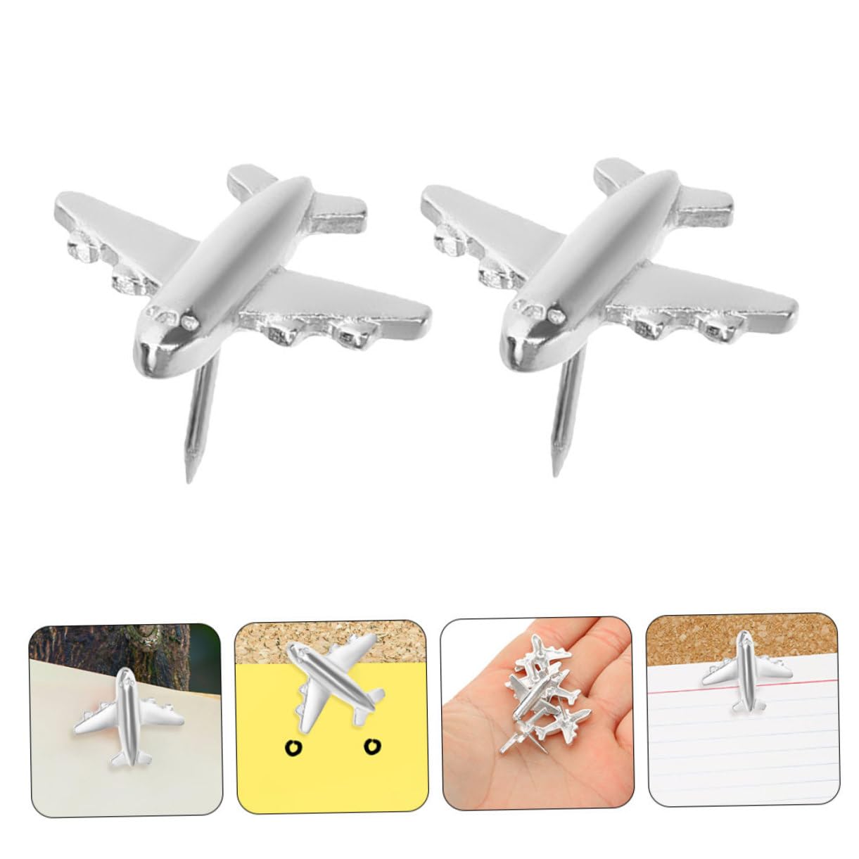 OSALADI 5 Series Chincheta De Avión De Metal Chincheta Decorativa Muro Alfiler De Cartel Chimeneas Mapa Tachuelas De Tablón De Anuncios Llave Pequeño Aguja De Acero Plata Piezas X 5
