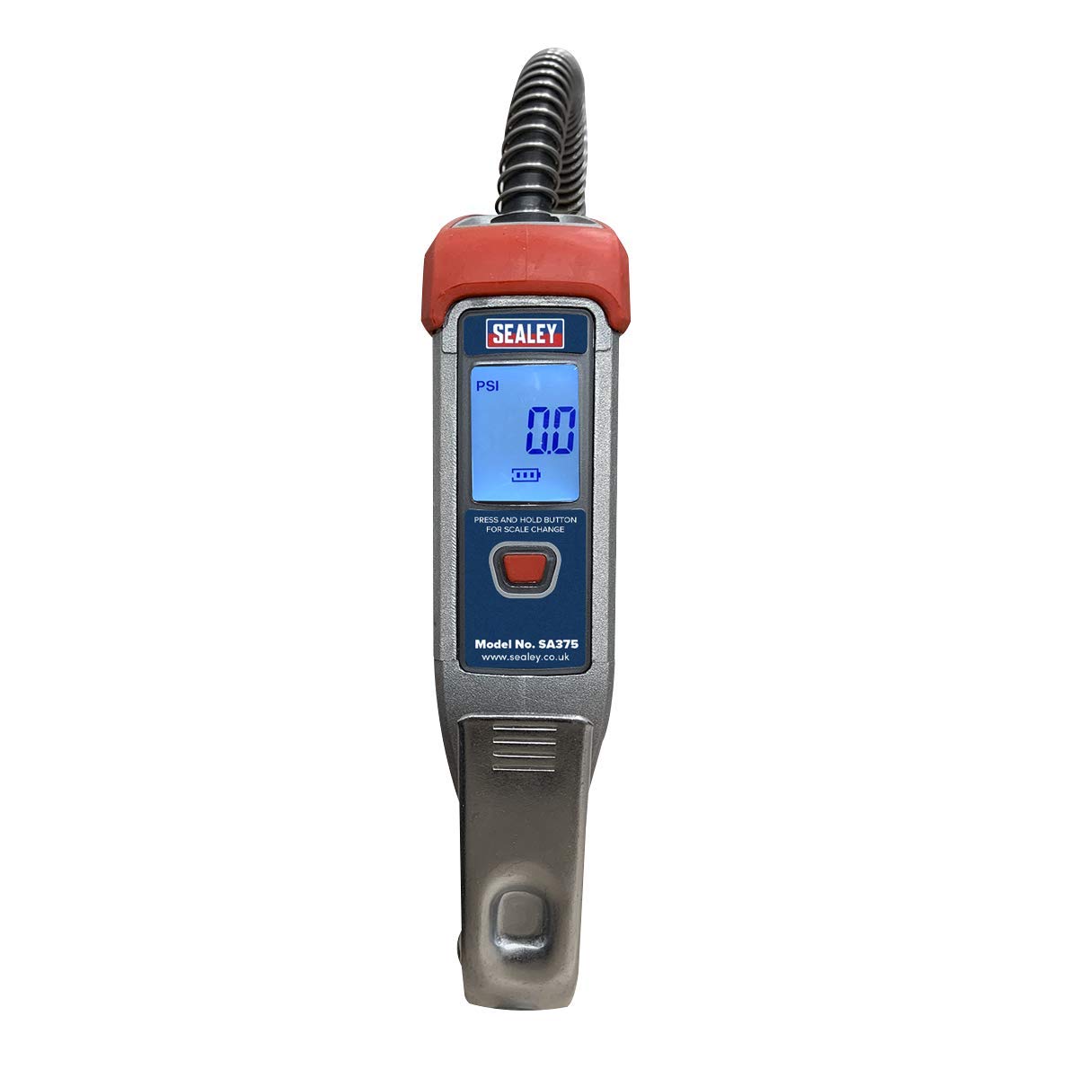 Sealey SA375 Digital Tyre Inflator with 2.7M Hose & Clip-On Connector