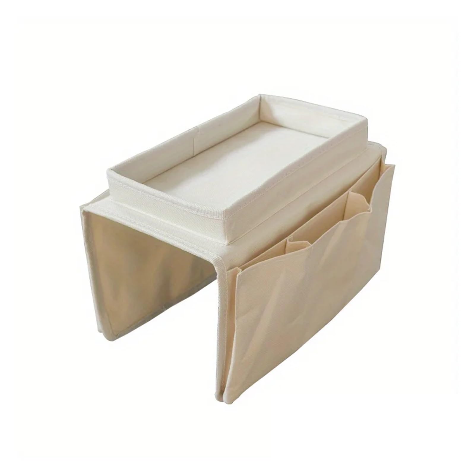 Betttasche TV-Fernbedienungshalter, Couch-/Sofa-Tablett, Armlehnen-Organizer, Stuhl, Couch-Caddy, Sofa-Armlehnentasche, Nachttisch-Aufbewahrung, Hänge-Organizer Für Betten, Sofas(White)