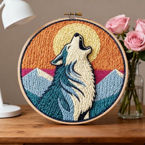Kit de broderie d'aiguilles à poinçonner Loup INFUNLY pour débutants - 5