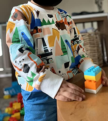 Toddler Boys Cotton Sweatshirts Casual Long Sleeve Top Shirts Kids Winter Clothes Pullover Sweater 2T-8T2