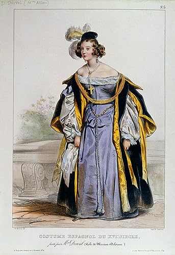 Affiche Marie Dorval Delorme par Achille Devéria portrait impression sur toile 60x90cm