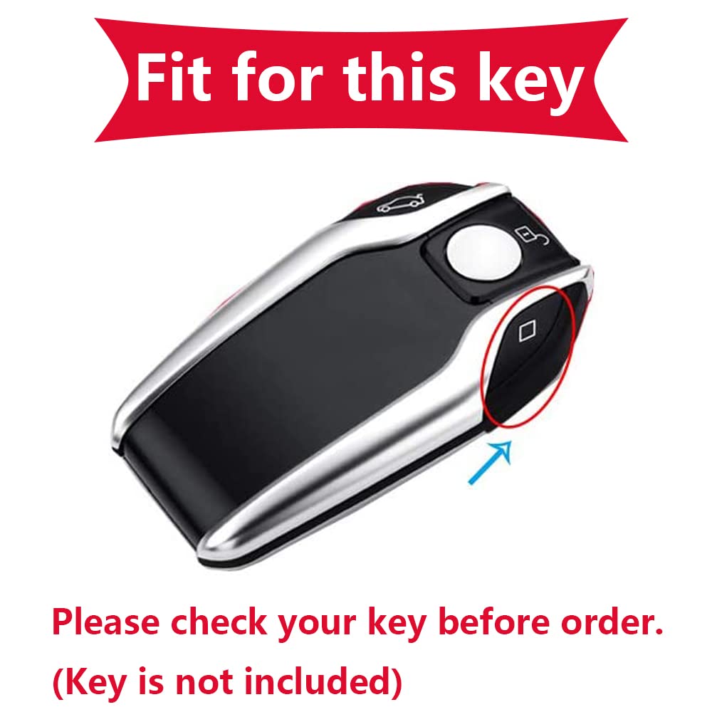KUNIO Car Key Fob Cover fit for BMW Display Key 5 Series 7 Series G01 G02 G05 G07 G11 G12 G30 G31 G32 I8 I12 I15 X3 X4 X5 X7 Metal Case Key Case Key Fob B Black - Image 2