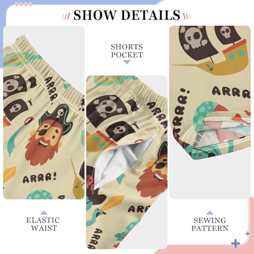 ZZXXB Pirate Octopus and Ship Boys Long Pants Soft Trousers Elastic Waist Kids Lounge Bottoms with Pockets S-XL4