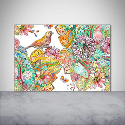 Fond de hotte multicolore oiseau pour sublimer votre espace cuisson - 2
