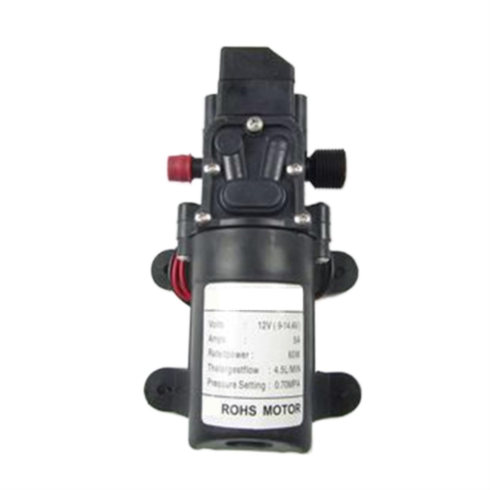 Cczrd White Small Safe Self Priming Pumps Automatic Flow Switch Diaphragm Water Pump High Pressure Dc12v 70W 130Psi 6L/Min Smooth Operation Flow Steady Reliable(White)