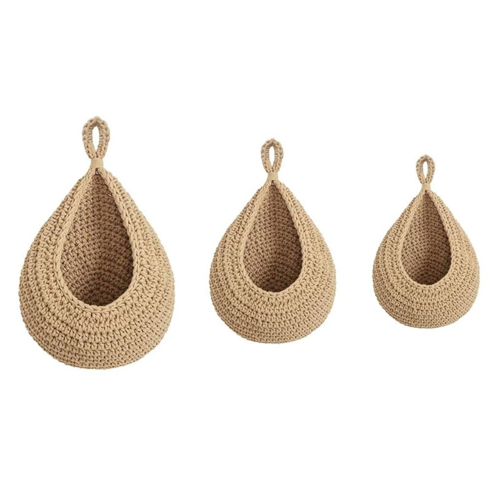 IJSDNVJNDX Wall-Mounted Flower Storage Hanging Wall Fruit Vegetable Basket Organizer Container Handwoven Decor for Kitchen Garden