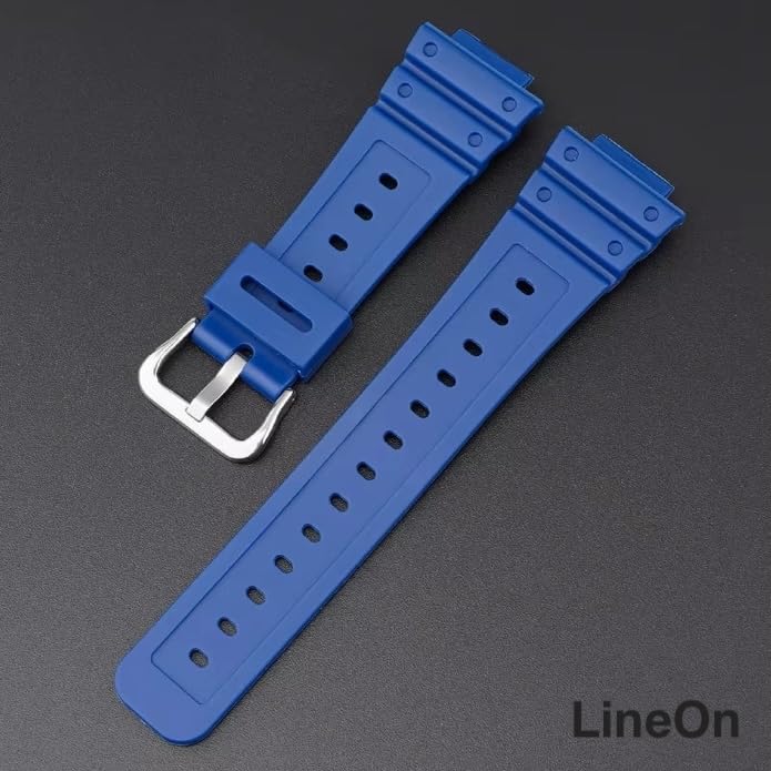 Image of Lineon 16mm Resin Soft Watch Strap Compatible With CASIO GM-2100 GA-2100 GA-2110 GA-B2100 with Tool and Pins