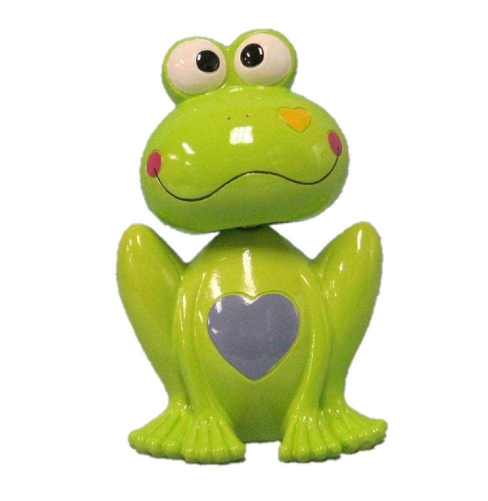 Bobble Head Frog Hearts Piggy Bank