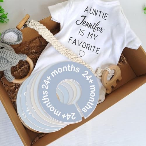 Image of cephira Baby Closet Dividers for Clothes 0-24 Months, 8 Pack mini Round Size Markers, Double-Sided, Fits Most Rods, Blue Nursery Clothing Organizer & Wardrobe Decor