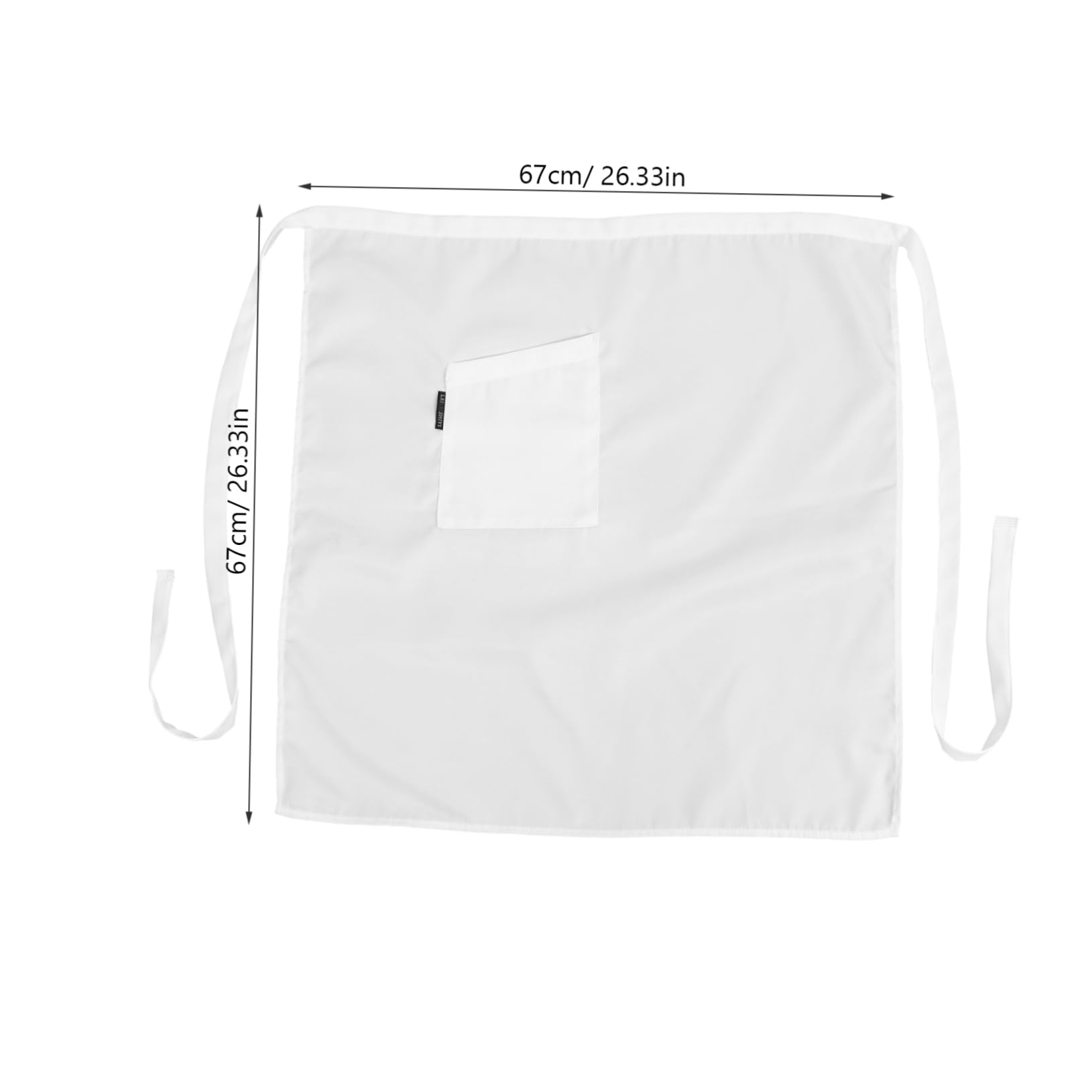 CONGARTENO Unisex Short Kitchen Apron with Pocket for Waiters and Chefs White Waist Apron for Restaurants and Catering for Men and Women
