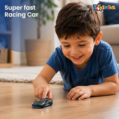 Image of Toyshine 1:32 Scale Die Super Fast Racing Model Car with Music and Lights Along with Pull Back Function Opening Doors Feature for Kids Boy Girl 3+, Black