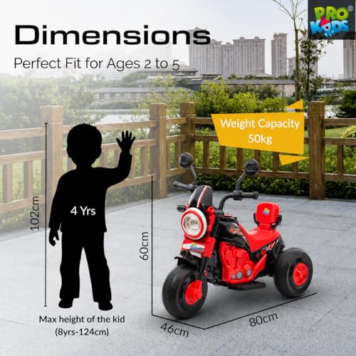 Image of PRO Kids S500 Rechargeable Electric Kids Bike with Bluetooth, USB, AUX, Music & LED | Ride-On Bike for Boys & Girls (1.5-4 Years) | 6V Battery Powered | Foot Accelerator