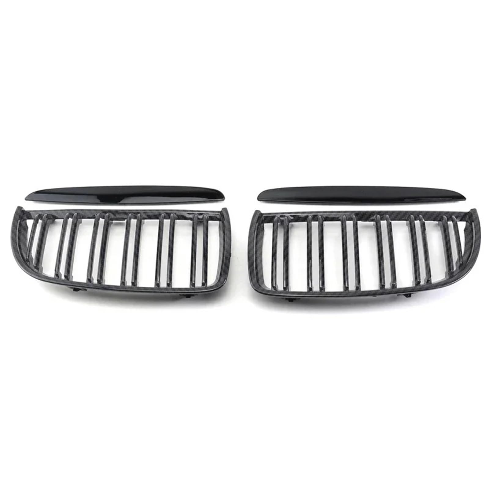 Calandre avant pour BMW E90 E91 double ligne en carbone - 4