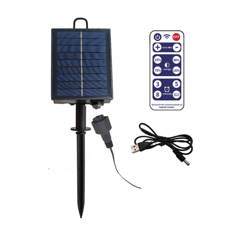 Solar Light String Control Box with Remote – 8 Flashing Modes, 3.7V 1200mAh Rechargeable Battery – Replacement Solar Controller for LED Strips, Garden Lights