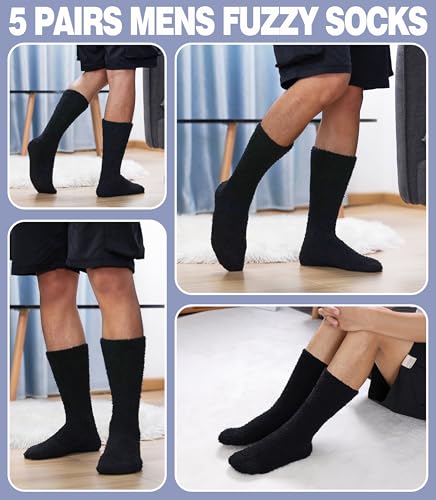 Image of MQELONG Fuzzy Socks for Men & Women Cozy Fluffy Winter Warm Slipper Socks