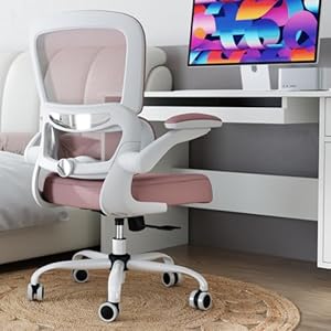 TRALT Office Chair – Ergonomic Desk Chair with Adjustable Lumbar Support, Mesh Computer Chair, Executive Chairs for Home Office Comfortable Lumbar Support (Pink)