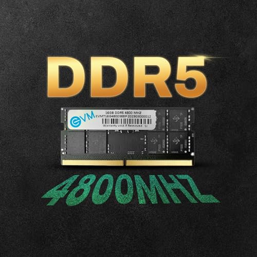 Image of EVM 16GB DDR5 Laptop RAM 4800Mhz SoDimm - High Performance - Ideal for Gaming and Editing - MAC, Intel, AMD Compatible - 10 Years Warranty (EVMT16G4800S88P)