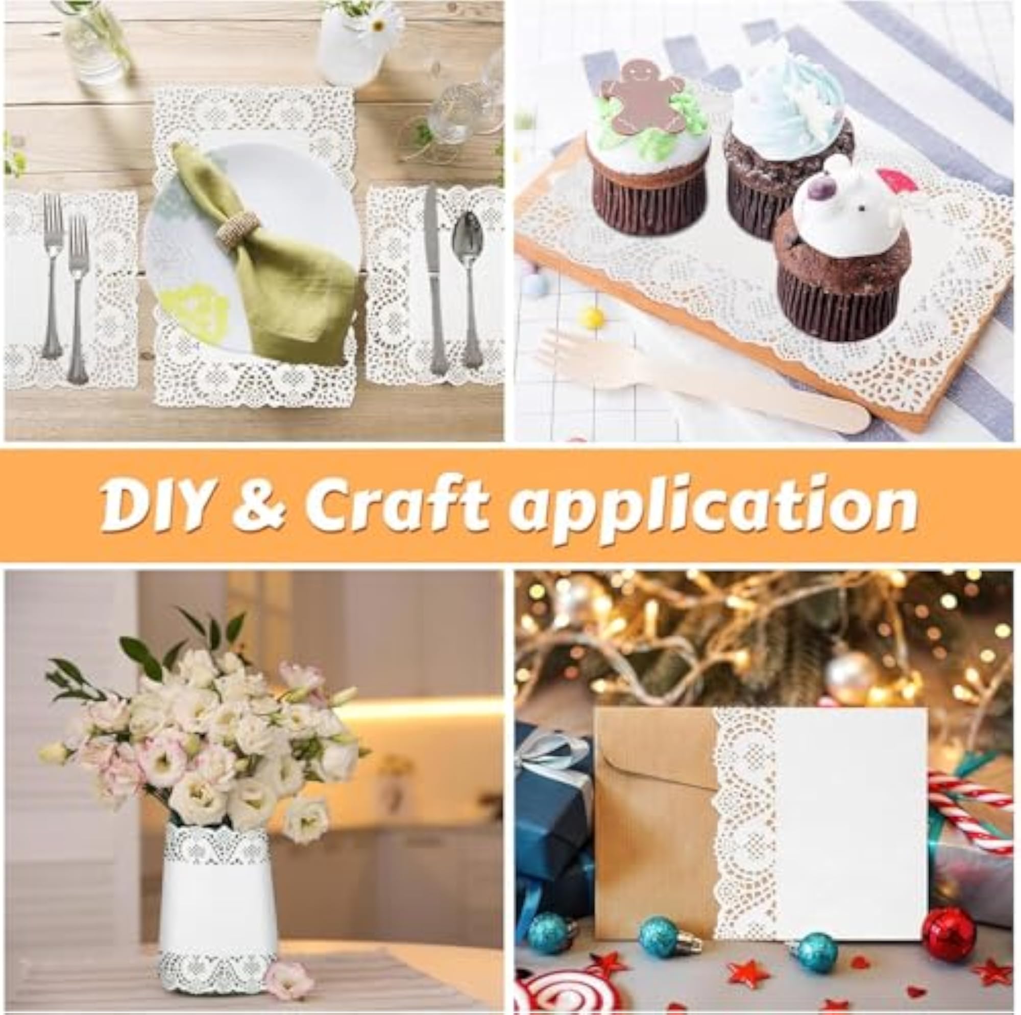 100 Pcs Paper Doilies Assorted Sizes