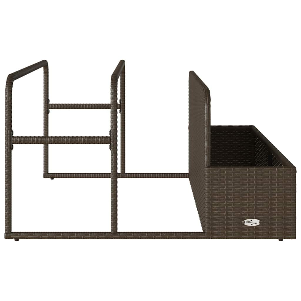 Pool Aufbewahrungsbox Braun 43.31x39.37x22.44 Zoll Poly Rattan mit Fächern Garten Truhe für Poolzubehör Spielzeug Handtücher
