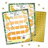 Dinosaur Reward Chart with Golden Star Stickers, Incentive Chart, T-Rex Chore Chart, Positive Behavi