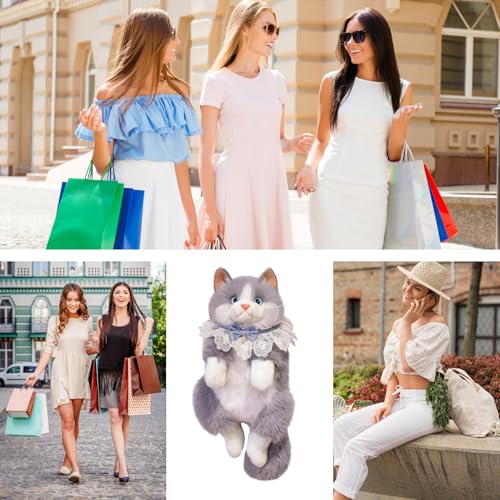 Sac à dos en peluche chat pour enfant | Cartable école primaire et voyage - 4