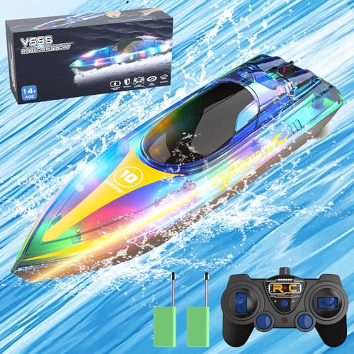 OBEST Barco Teledirigido 2.4GHz RC con Luces LED