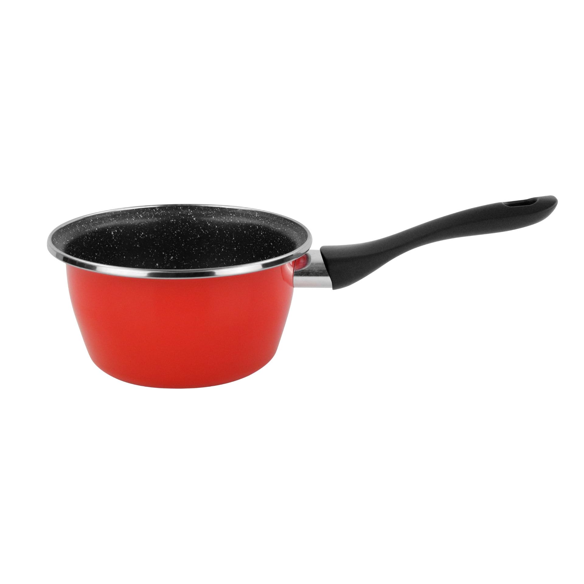 VITRINOR Lot de 5 casseroles émail Rouge Induction Intérieur façon Pierre
