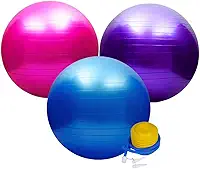 Bola Suiça 65cm Fitness Yoga Pilates Funcional Com Inflador Manual