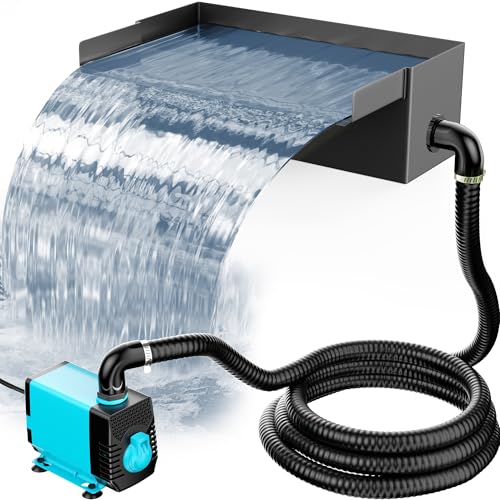 POPOSOAP Pond Waterfall Kit - 304 Spillway, 660GPH