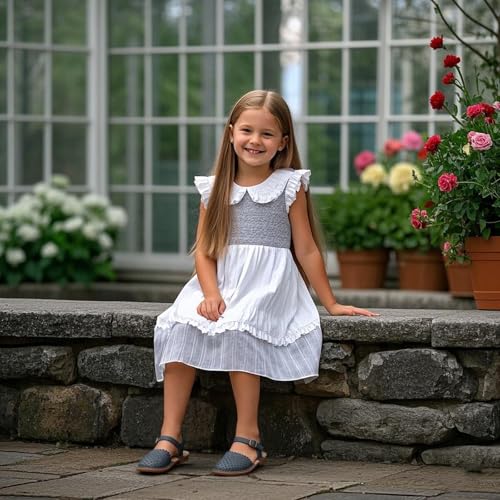 Image of THEE BRON Toddler Floral Cutout Closed Toe Sandals for Girls Breathable Summer Shoes