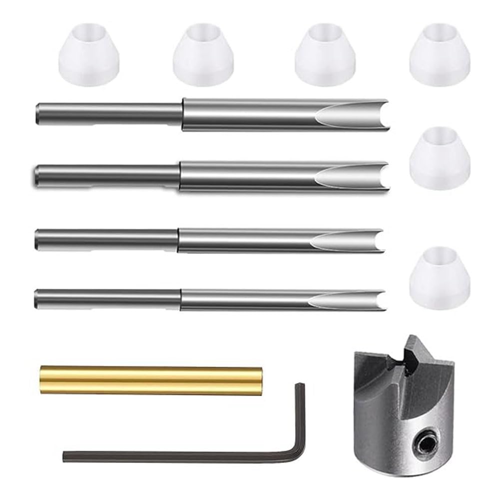 Littimoon Woodworking Pen Trimmer Kit, Pen Mill Trimmer Set, Trimming System with Carbon Steel Cutter Shafts, for Pen Kit Preparation
