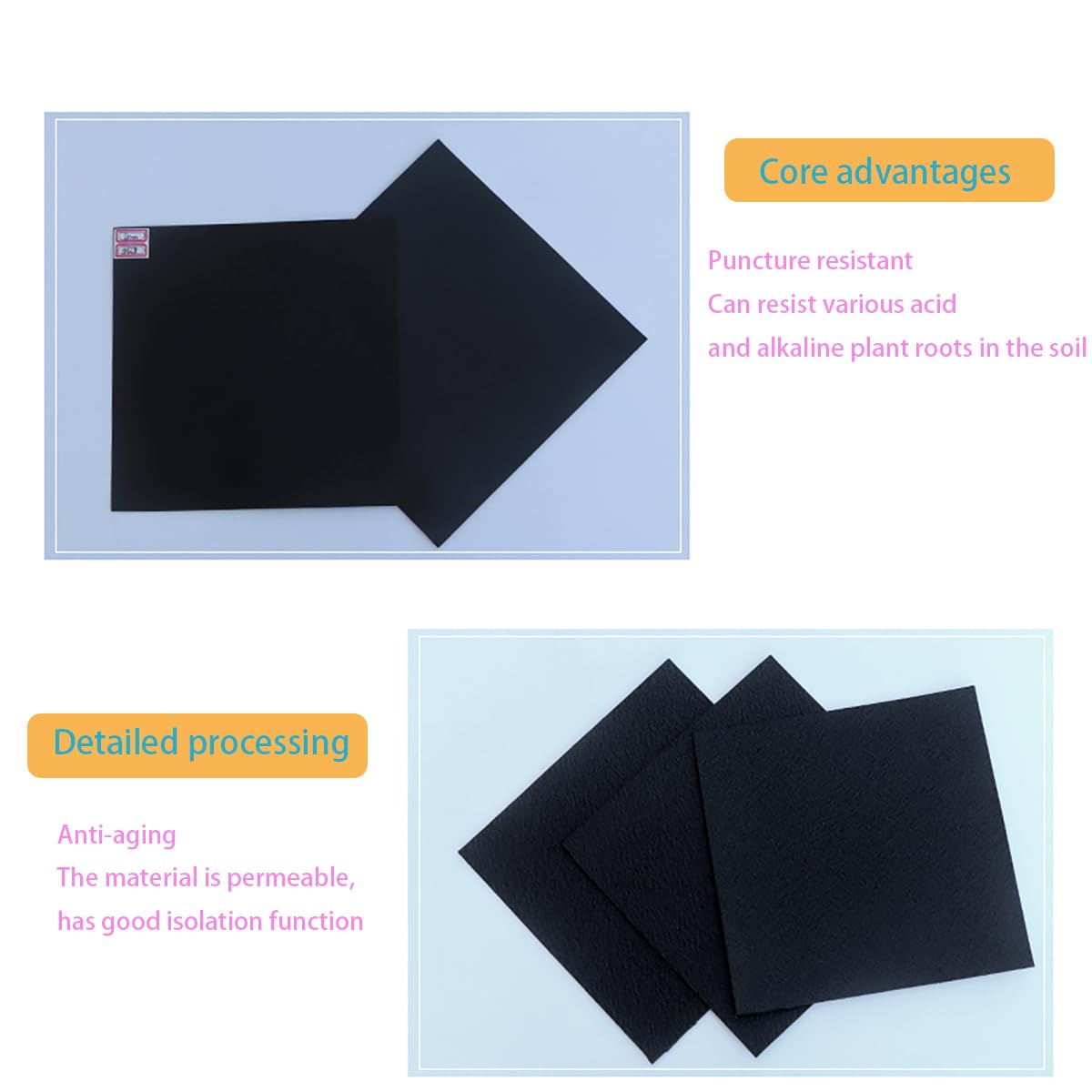 Revestimiento de Estanque de HDPE Revestimiento de Estanque Grande Espesor 0.4mm Membrana Reforzada paisajismo Resistente al desgarro para Fuentes de Agua y Jardines(Size:7mx10m)