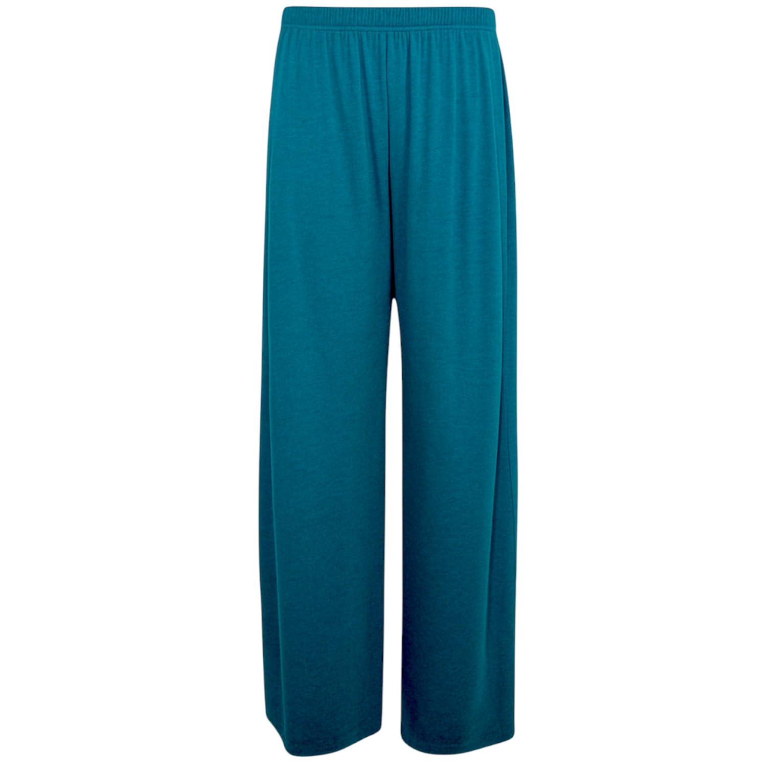 SXME MIGHT SAY Women’s Palazzo Trousers – Wide Leg Crepe Culottes – Elasticated Waist – Flared Smart Casual Pants (UK, Numeric, 8, 26, Regular, Regular, 3XL | 24-26, Teal)
